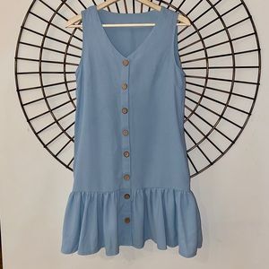 Button Front Shift Swing Dress